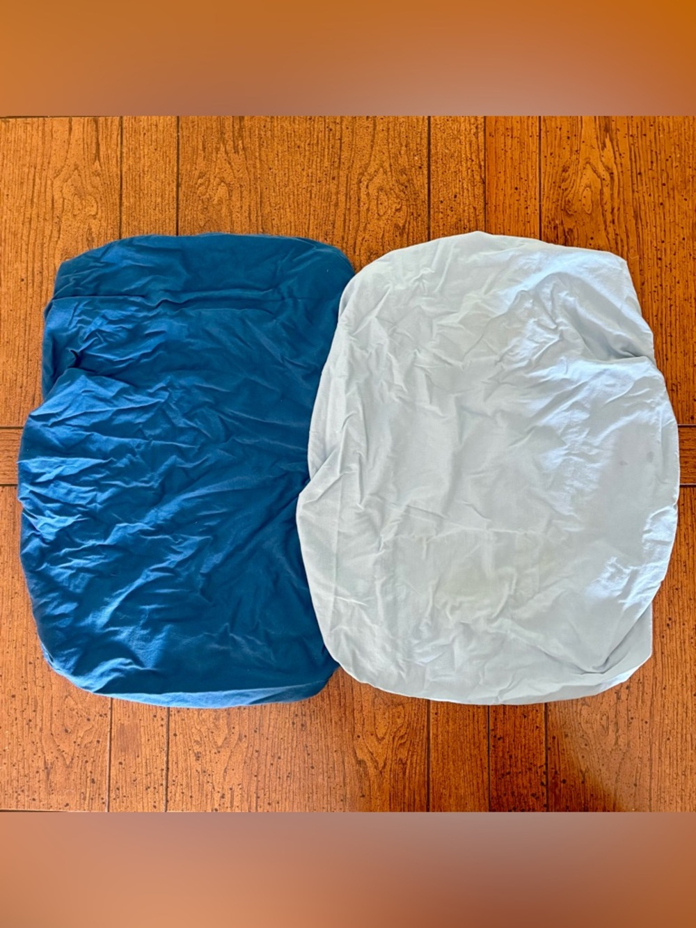 Joey + Joan Oval Blue and Light Gray Fitted Sheet Bassinet Set Fit SNOO